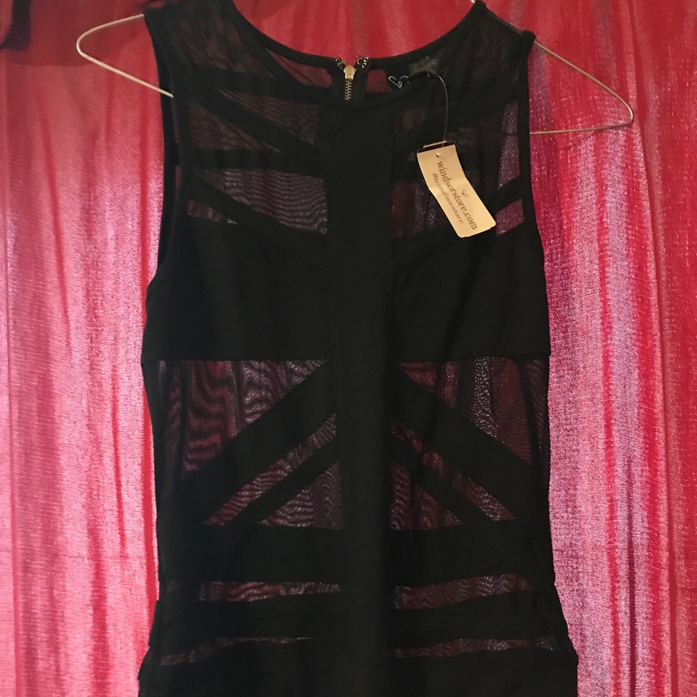 Sheer black bodysuit
